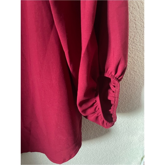 Boho deep red flouncey blouse - Picture 8 of 8